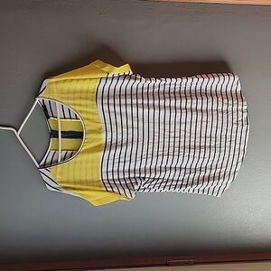 Yellow and Blue Striped Blouse